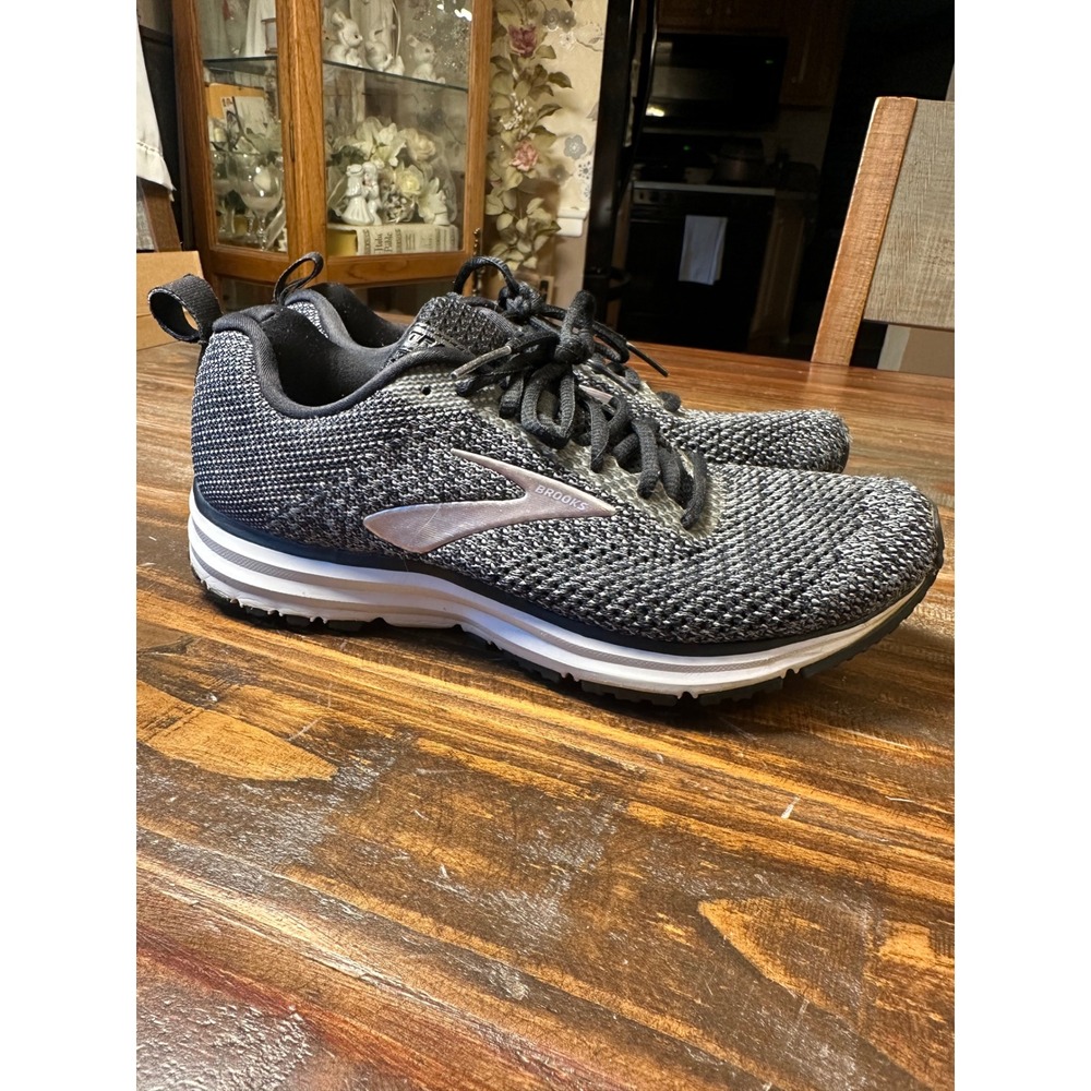 Brooks Transmit Womens 8M Running Shoes Black Grey Knit DNA Sneakers 1202951B080
